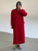 Women Olive Green Oversized Coat Notched Lapel Double Breasted Straight Outerwear Vintage Fall Winter Daily Office Outfit