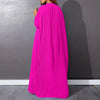 Autumn and Winter Women's Loose Round Neck Single Breasted Pleated Temperament Obese Women's Long Sleeved Dress