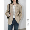 Retro Women Blazers Korean Casual Laple Loose Solid Office Lady Suit Jackets Female Clothing Spring Autumn