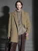 Herringbone Right Angled Shoulder Wool Blazer Coat Women, Ladies Autumn Winter Jacket