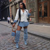 Women Patchwork Denim Long Sleeve Single Breasted Jackets Holiday Vacation Streetwear Outcoats