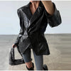 Crocodile Embossed Faux Leather Blazer Lapel Collar Long Sleeve Slim Waist Single Breasted Women Jacket Autumn Chic Coat