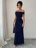 Autumn Women's Off-Shoulder Boat Neck Dress Sexy Elegant Long Skirt Evening Gown for Women