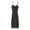 Jacquard Vintage V-neck Dress for Women Autumn Women Temperament Sling Slim Long Dress Female Bodycon Dress