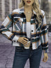 European and American Winter Product Lapel Flap Pocket Pants Casual Short Women's Plaid Jacket
