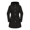 Spring Autumn Hooded Water-repellent Jacket with Belt Thin Casual Loose Trench Coat Women Windbreaker