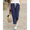 Autumn Cotton Women's Pants Y2K Black Drawstring Elastic Waist Casual Pants Female Loose Elegant Ladies Bottom