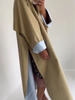 Casual Khaki Trench Coat Women Lapel Long Sleeve Double Breasted Pocket Loose Windbreaker Autumn Lady Commute Outwear