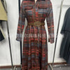 Leisure Grid Printed Long Sleeve Shirts Dress Autumn Long Sleeve Pocket Dress Elegant Ladies Loose Pleated Commute Dresses