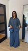 Loose Plaid Shirt Pants Two-piece Set Three Quarter Sleeve Oversize Blouses Wide Leg Pants Suit Women Casual Sets