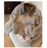 Patchwork Zipper Cropped Cardigan Women Thick Autumn Knitted Sweater Bomber Jacket Vintage 2000s Short Fitted Knitwear Coat