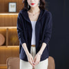 Women Knitted Sweater Cardigan Jacket Solid Hooded Zipper Sweater Coat Female Knitwear Casual Tops Female Jackets