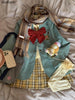 Spring JK Style School Uniform Design Woman Suit Preppy Blazer Plaid Skirt Vintage Korean Style Female Y2k 3 Piece Sets Outfits