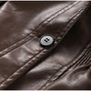 Solid PU Leather Jacket Women Turn-down Collar Zipper Front Puffy Sleeves Stylish Coat Spring Casual Lady Outerwear