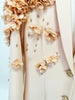 High Street Designer Maxi Dresses Women's Long Sleeve Flowers Appliques Beaded Long Dress