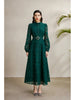 Spring Autumn High End Elegant Birthday Party Women's Dress French Hook Flower Single Breasted Slim Lace Long Dress S89