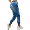 Jeans Women Stylish Monogrammed Slashed Marabou Chino Jeans Casual Length Trousers Plus Size Pants For Female