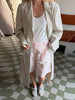 Women's Crinkle Windbreaker Jacket Lapel Full Sleeve Single-Breasted Long Trench Coat Autumn Daily Lady Chic Outwears