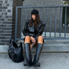 Crocodile Embossed Faux Leather Blazer Lapel Collar Long Sleeve Slim Waist Single Breasted Women Jacket Autumn Chic Coat