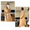 Notch Lapel Wool Coat Drop-Shoulder Women 100% Wool Loose Overcoat Double-Layers Autumn Winter Long Jacket Thick Trench Coat #24