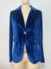 Elegant Velour Blazers Women Retro Single Button Suit Collar Jacket Blazer Coat Autumn Long Sleeve Simple Outerwear