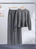 O-neck Waist Cinching Bud Hem Top Pants Suits Women Elegant Long Sleeve Slim Tops Wide Leg Trousers Spring Chic Office Lady Sets
