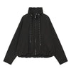 2026Classic Commuter Style Women S Red Hooded Pilot Jacket Cotton Padded Elastic Ruffle Hem Loose Short Casual Coat
