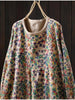 Japanese Vintage Mori Girl Floral Printed Knitted Sweater Pullover Dress Women Autumn O-Neck Long Sleeve Casual Loose Dresses