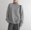 Autumn and Winter Thick Cashmere Sweater Women High Neck Pullover Sweater Warm Loose Knitted Base Sweater Jacket Tops