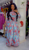 Women Print Full Sleeve O-neck Pleated Long Dress Spring Evening Elegant Romantic Vacation Party Birthday Dresses