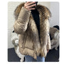 White Duck Down Jacket Winter Women Warm Loose Coat Natural Real Fox Fur Collar Thick Outerwear Parkas