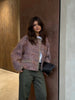 Mixed Color Fringed Round Neck Short Tweed Jacket Elegant Loose Women's Outwear Autumn Casual Street Daily Outfit