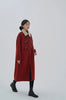 Lamb Wool Collar Duffle Coat Women Long Wool-Like Overcoat Elegant Loose Fit Warm Winter Outerwear Clothing