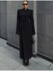 Women's Long Coat Slim V Neck Single Breasted Overcoats Shoulder Pad Maxi Jackets with Belt Winter Lady Commute Outwear