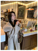 French Lazy Autumn Winter Hooded Double Faced Cashmere Coat Mid Length Real Fox Fur Collar Wool Warm Coat Women