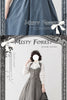 Autumn Winter Clothing Set Ladies Elegant Long Sleeve White Shirt Blouses Retro Vest with Fishbone Skirt Lolita 3 Piece Outfits