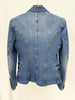 Designer Runway Blazer Women's Slim Fitting Double Breasted Lion Buttons Denim Jacket Mini Skirt