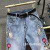 Jeans Women Autumn Embroidered Loose High Waist Casual Harem Denim Pants Female Cowboy Lady Pants