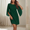 Woman Chiffon Bell Sleeve Shift Dress Woman Round Neck Soft Touch Lightweight Chic Design for Casual Elegance