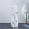 Floral Print Three-Piece Set Corset Top Oversized Blazer Wide Leg Pants Spring Vacation Women Outfit Chic Elegant Lady Suit