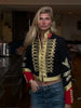 Napoleon Golden Short Jacket Women Vintage Stand Collar Long Sleeve Cropped Jackets Autumn Lady Outwear High Street