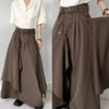 Autumn Loose Button Irregular Skirt Pants Wide Leg Pants Female Loose Casual All-Match Trousers Pants Women