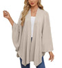 Elegant Shawl Wraps Soft Open Front Poncho Sweater Women Loose V-Neck Cape Casual Solid Color Soft Open Front Poncho Bat Shirt