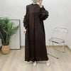 Wine Red Pleated Dress For Women Flower Sleeves Female Evening Party Elegant Clothing Ladies 2DB1827