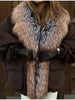 Vintage Thicken Faux Fur Woolen Jacket Women Hooded Pocket Lantern Sleeve Elastic Waist Coat Winter Female Daily Outwear