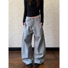 Women's Grey Urban Striped Pants Baggy Oversize Suits Long Pants Harajuku Japanese 2000s Style Y2k Emo Vintage Trousers Clothes