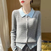 Cashmere Sweater For Women Autumn And Winter Knitted Cardigan For Women Loose Fitting Woolen Sweater Lapel Jacket Camel XXXL