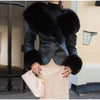 Women's Fur Patchwork Leather Jackets Furry Collar Slim Buttons Full Sleeve Female Coat Autumn Lady Street Outerwear
