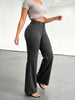 Women's Striped Trousers High Waist Flare Pants For Office Daily Wear All Season Slim Fit Bell-Bottom Formal Long Bottoms