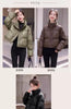 Solid Color Windproof Cropped Puffer Jacket Women Winter Thick Short Coat Warm Coat Fluffy Parka Vintage Tops Women's Clothing